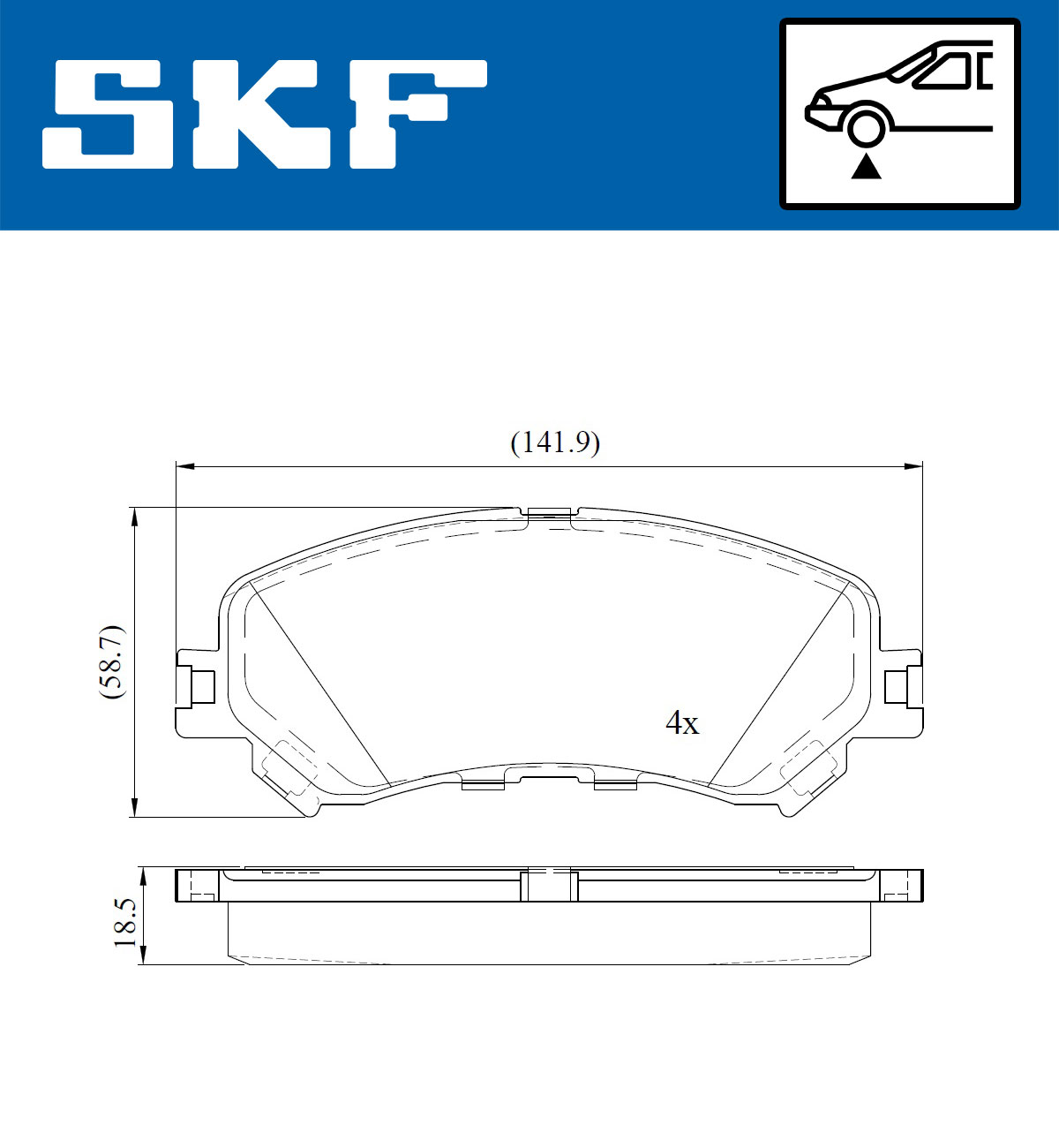 SKF Bremseklodser vkbp80076 for RENAULT