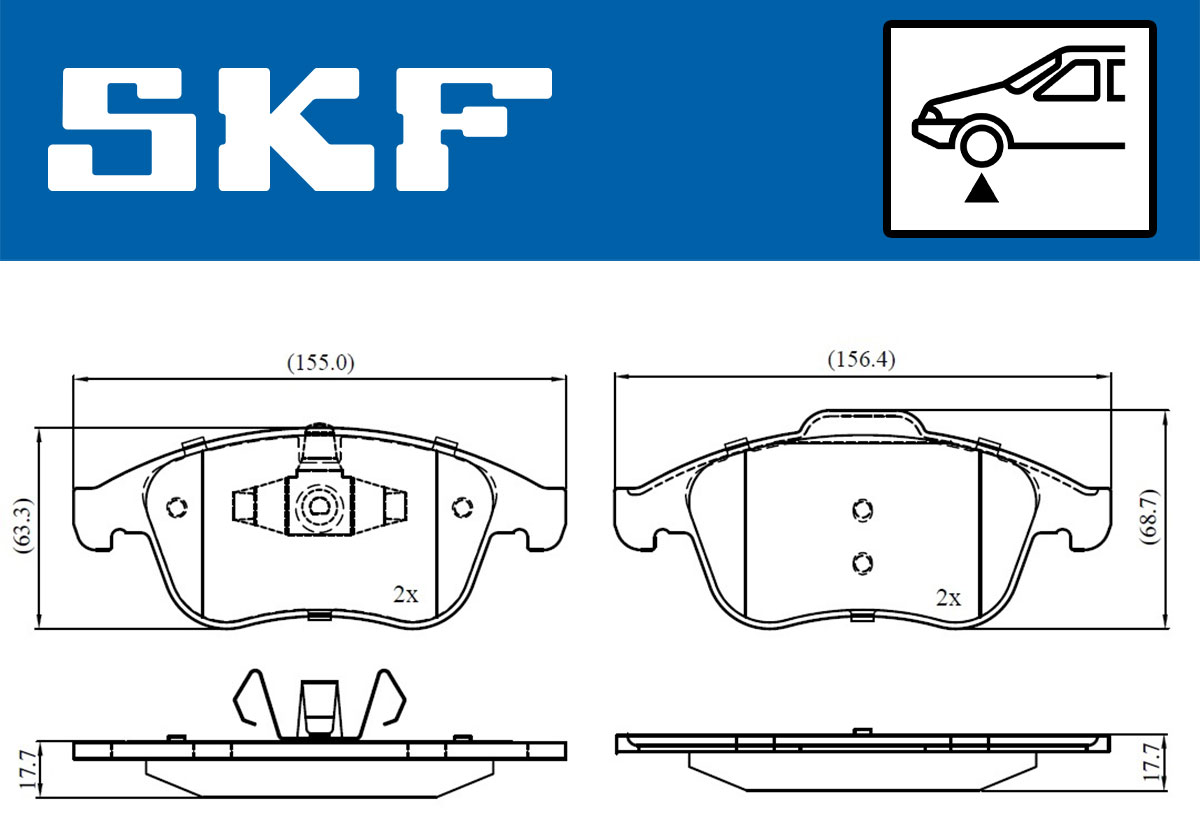 SKF Bremseklodser vkbp80336 for RENAULT