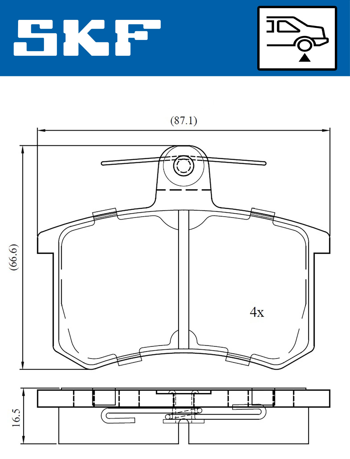 SKF Bremseklodser vkbp90606 for AUDI VW
