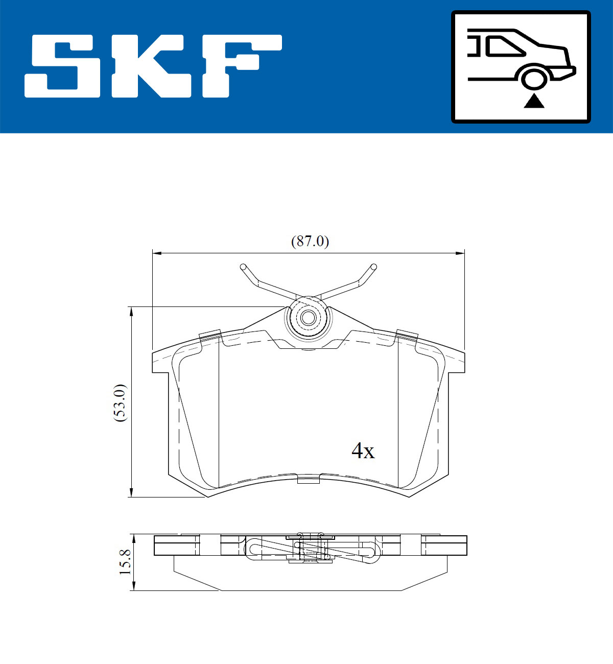 SKF Bremseklodser vkbp90047 for DS