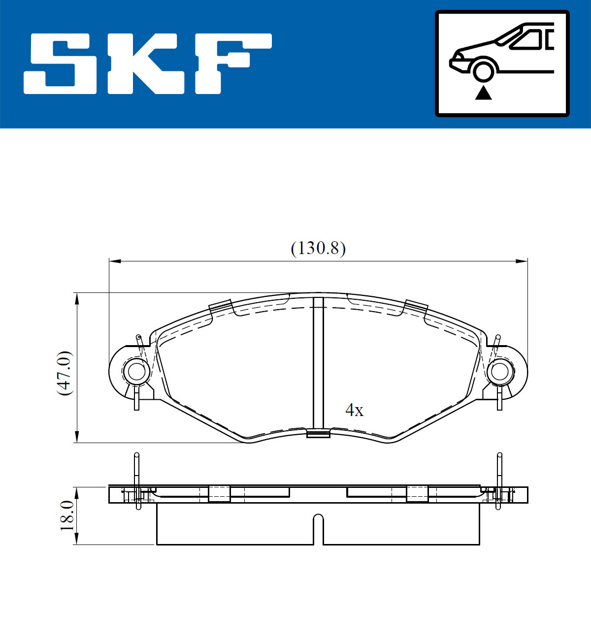 SKF Bremseklodser vkbp80470 for PEUGEOT