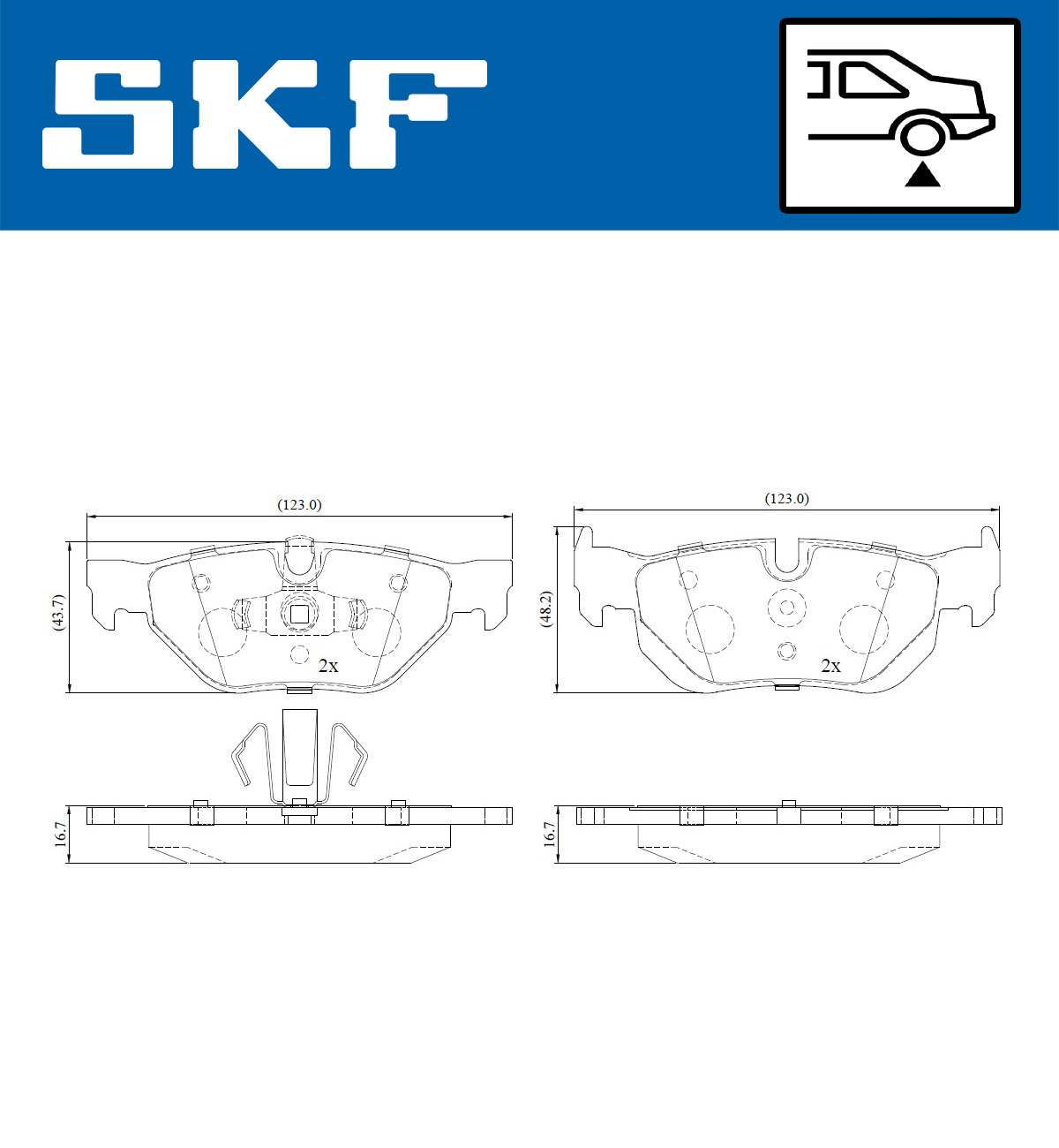 SKF Bremseklodser vkbp90181 for BMW