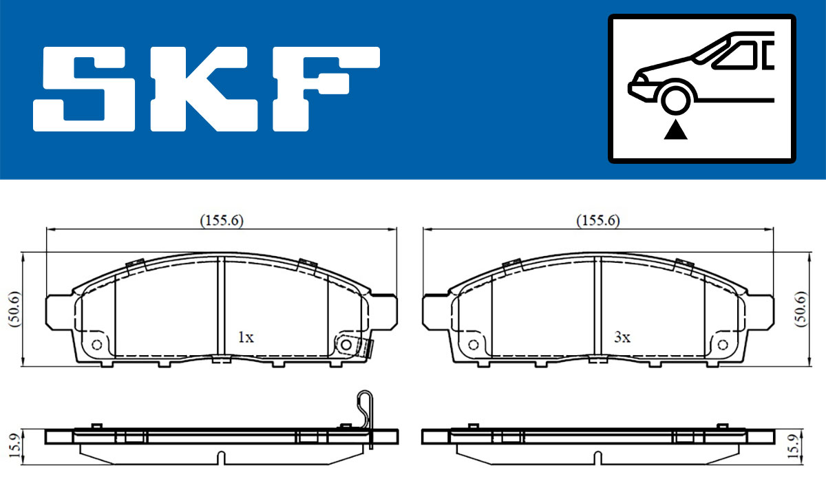 SKF Bremseklodser vkbp80331a for MITSUBISHI FIAT