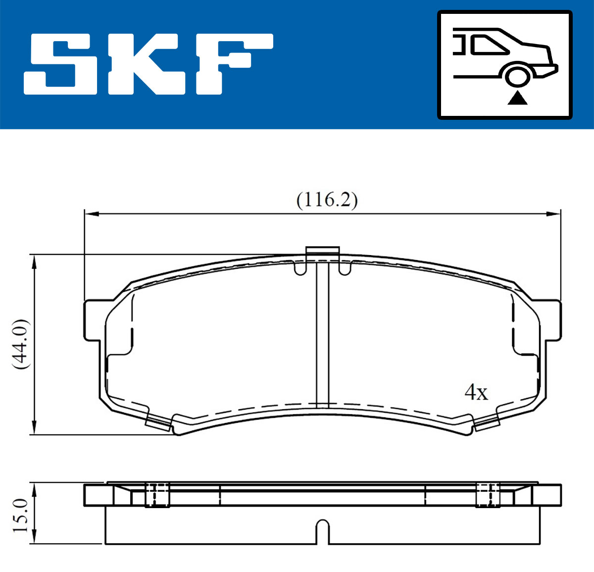 SKF Bremseklodser vkbp90136 for MITSUBISHI LEXUS TOYOTA