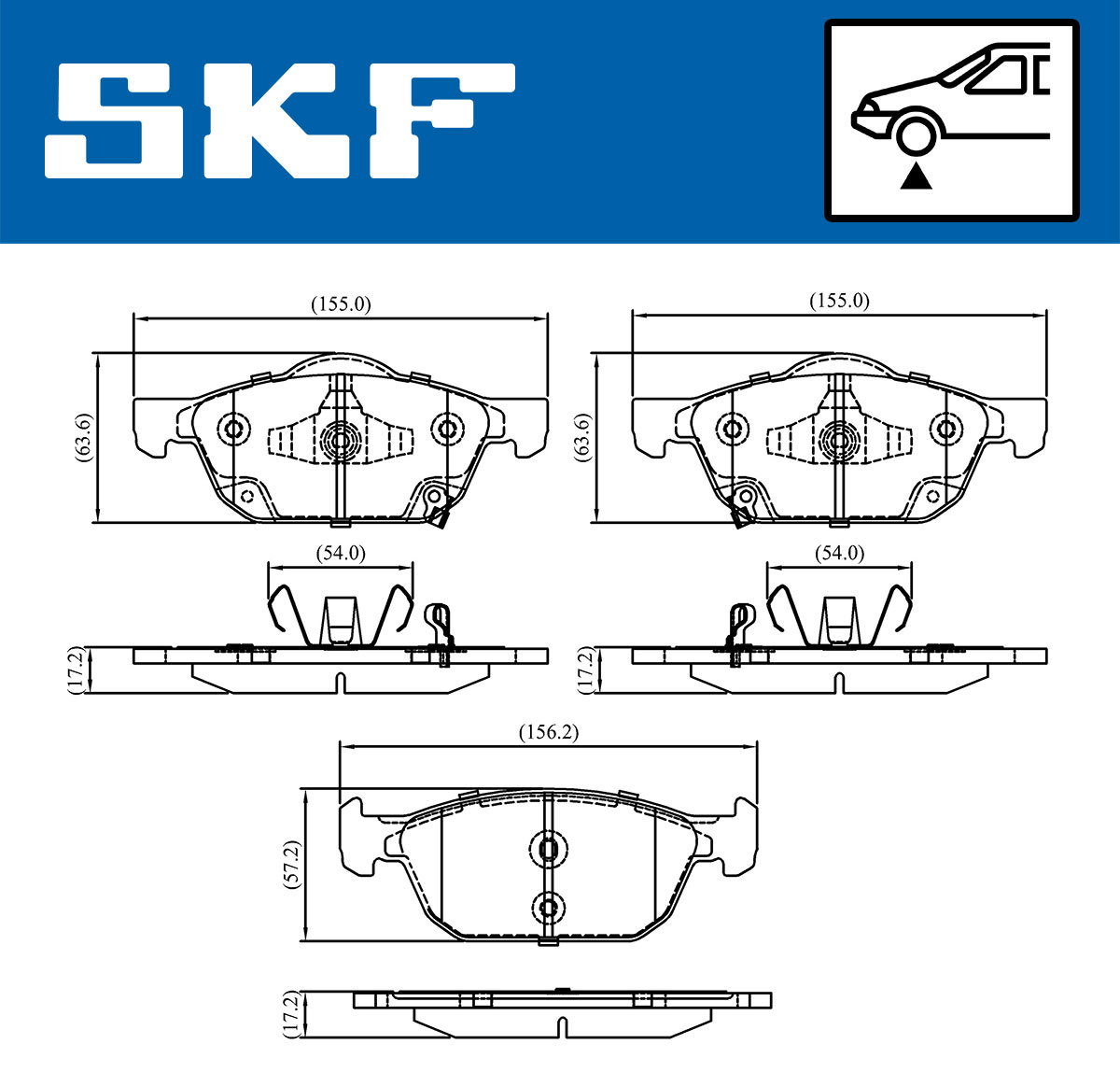 SKF Bremseklodser vkbp80320a for HONDA