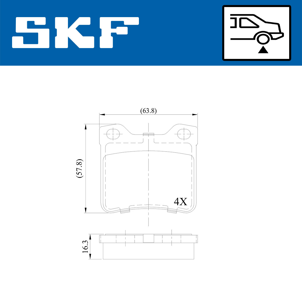 SKF Bremseklodser vkbp90540 for PEUGEOT