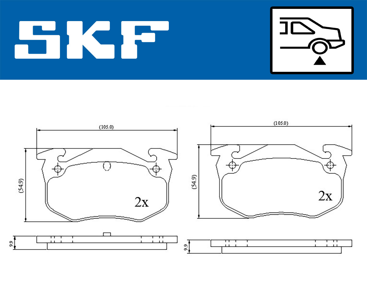 SKF Bremseklodser vkbp90120 for CITROËN PEUGEOT RENAULT