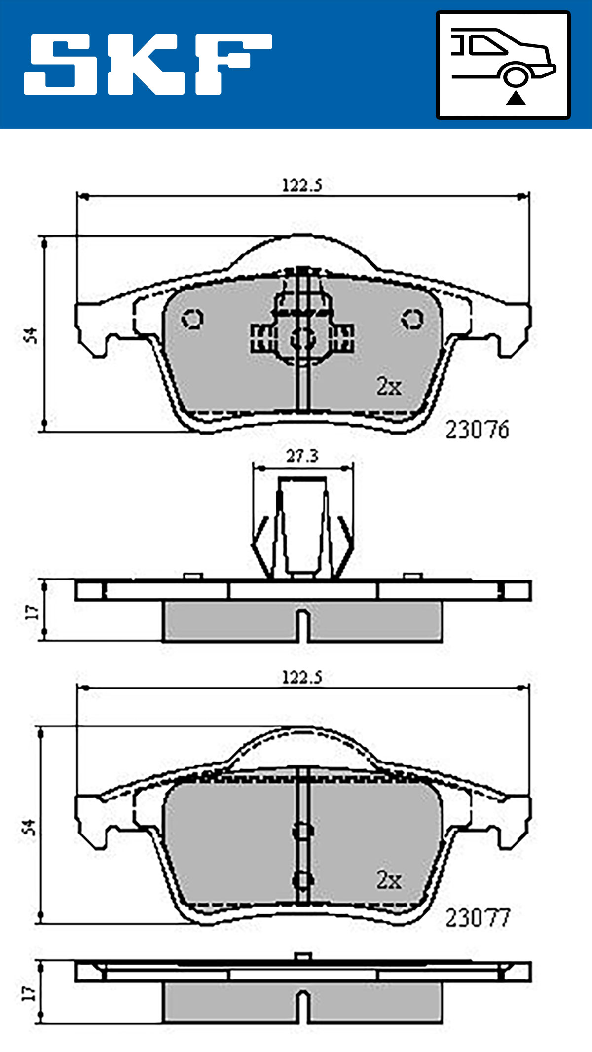 SKF Bremseklodser vkbp90261 for VOLVO