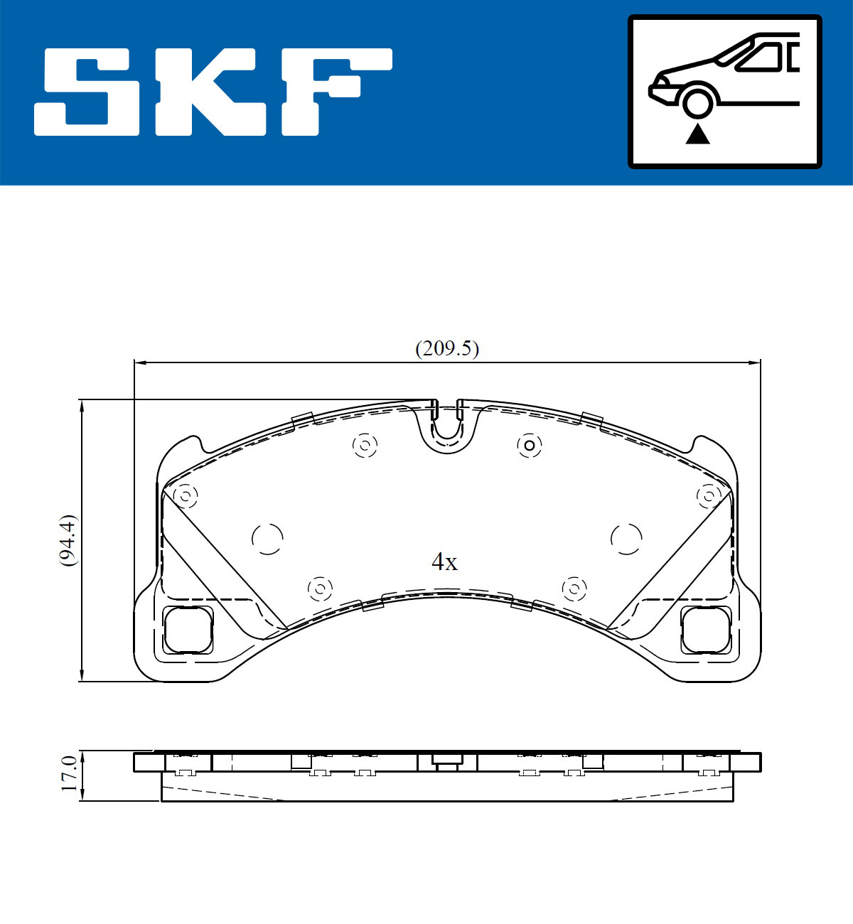 SKF Bremseklodser vkbp80293 for PORSCHE