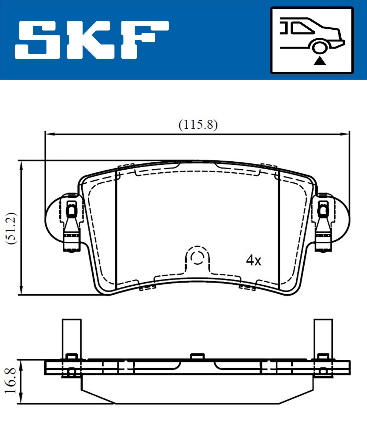 SKF Bremseklodser vkbp90097 for OPEL VAUXHALL RENAULT NISSAN