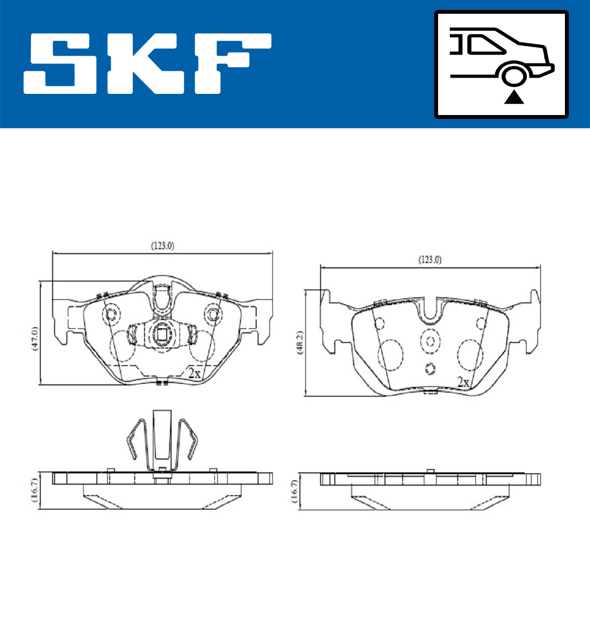 SKF Bremseklodser vkbp90095 for BMW
