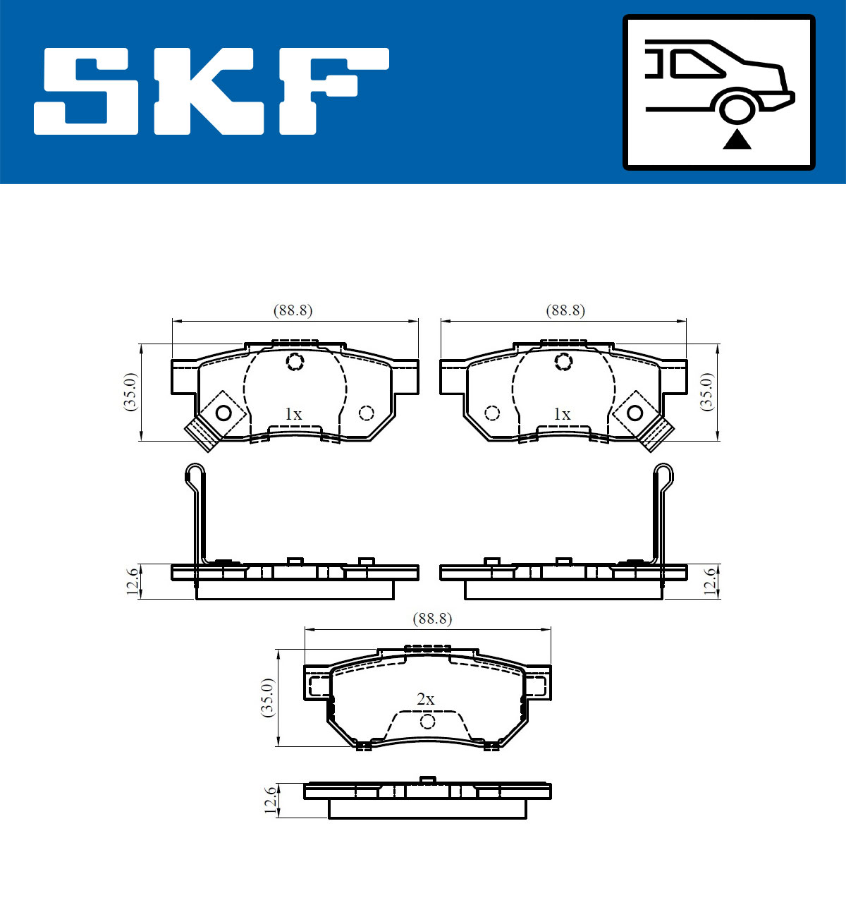 SKF Bremseklodser vkbp90624a for HONDA MG LOTUS ROVER ACURA