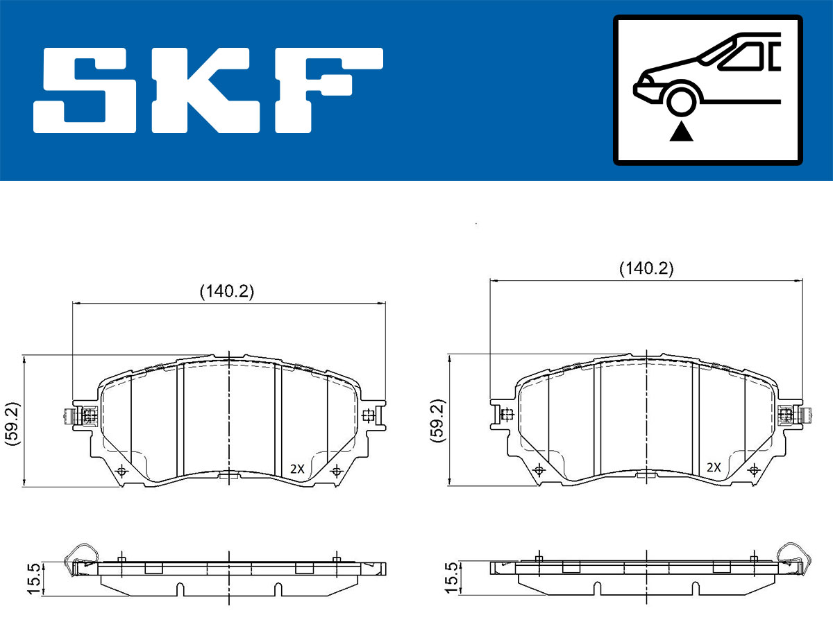 SKF Bremseklodser vkbp80394a for MAZDA