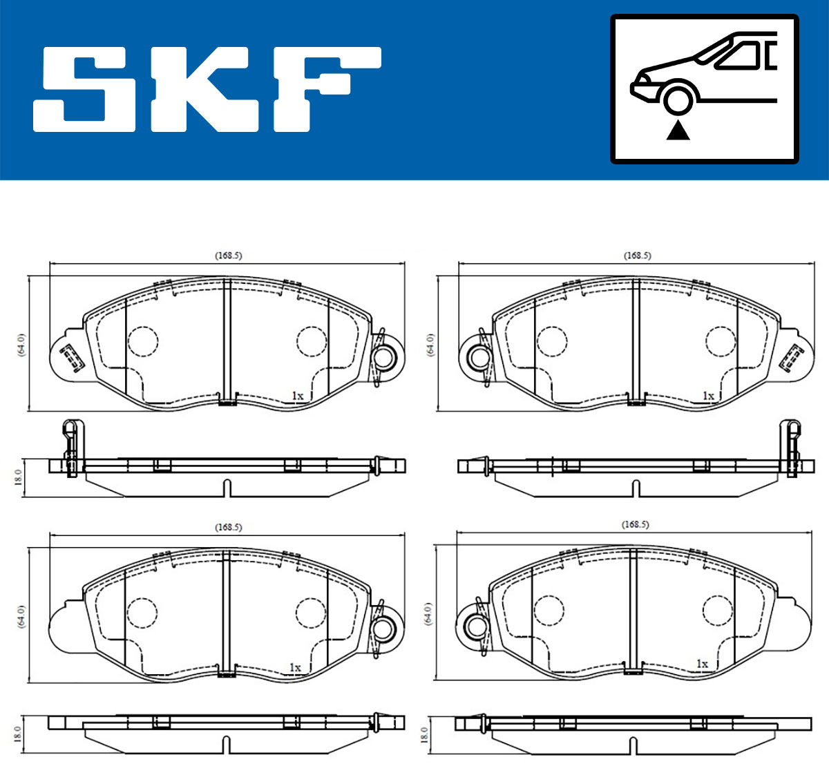 SKF Bremseklodser vkbp80300a for FORD