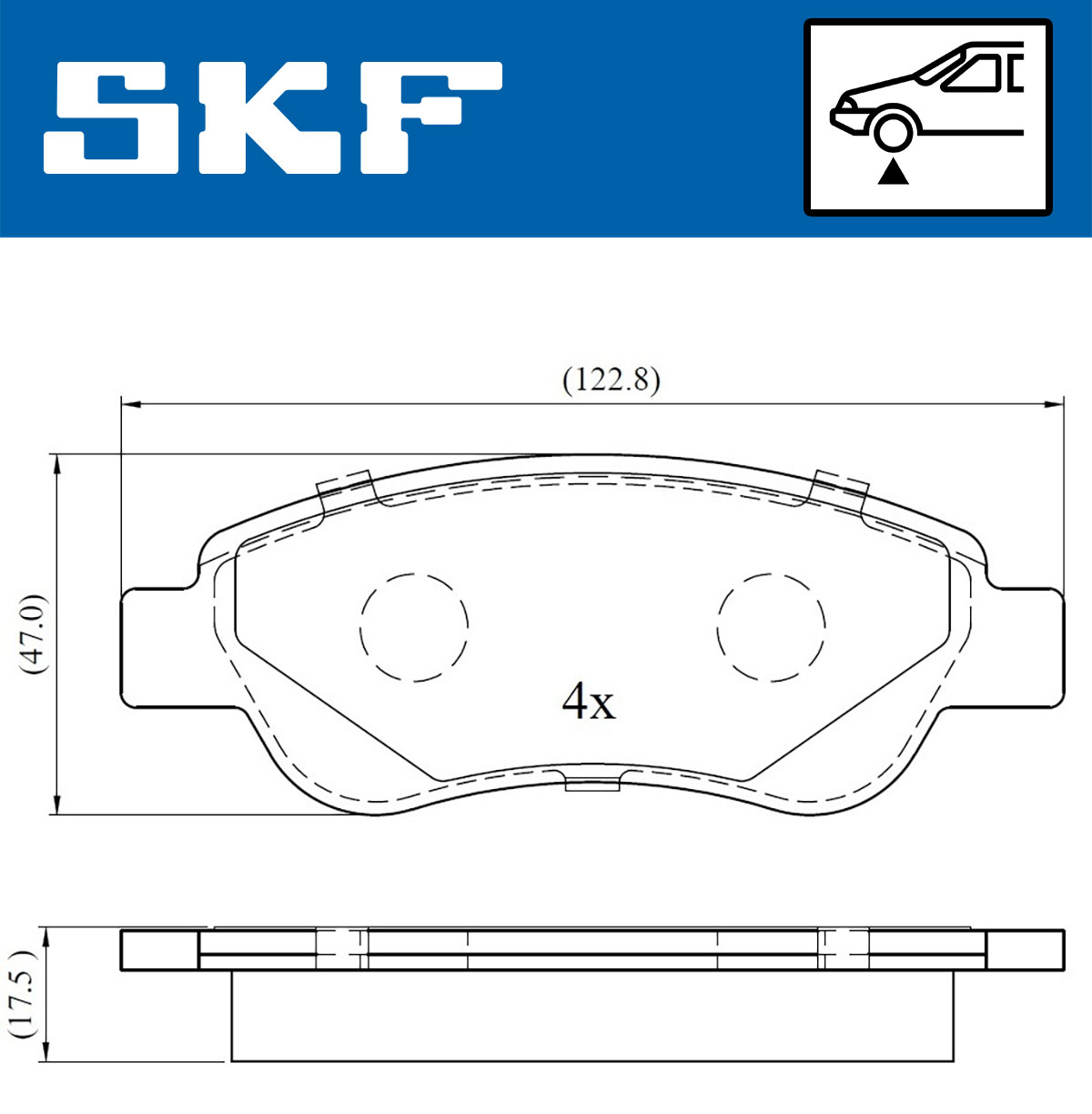 SKF Bremseklodser vkbp80037 for CITROËN PEUGEOT TOYOTA