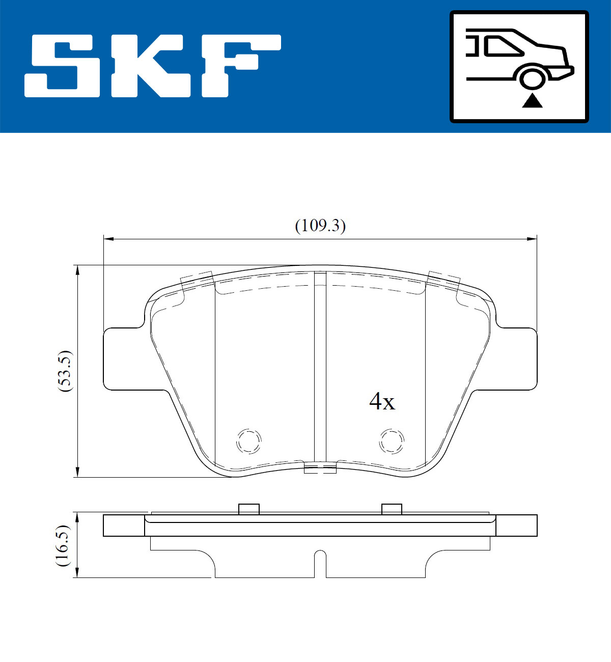 SKF Bremseklodser vkbp90070 for VW SKODA
