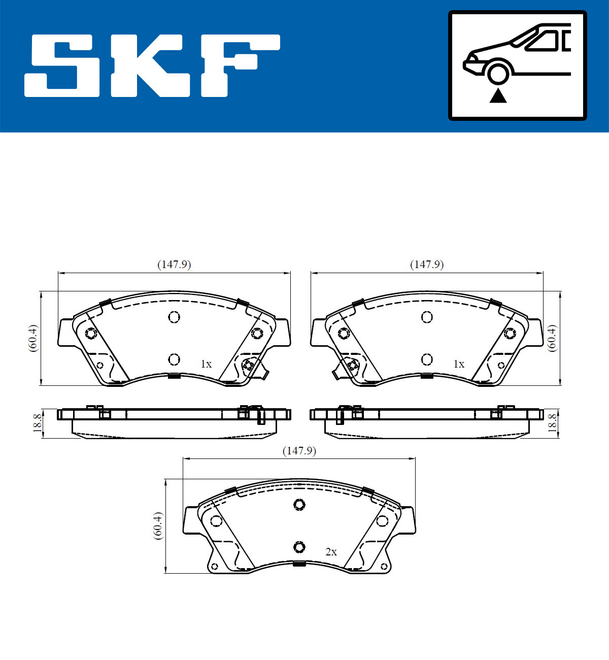 SKF Bremseklodser vkbp80245a for CHEVROLET VAUXHALL
