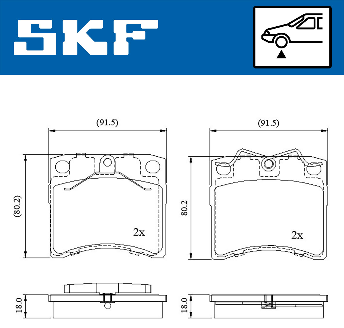 SKF Bremseklodser vkbp80536 for VW