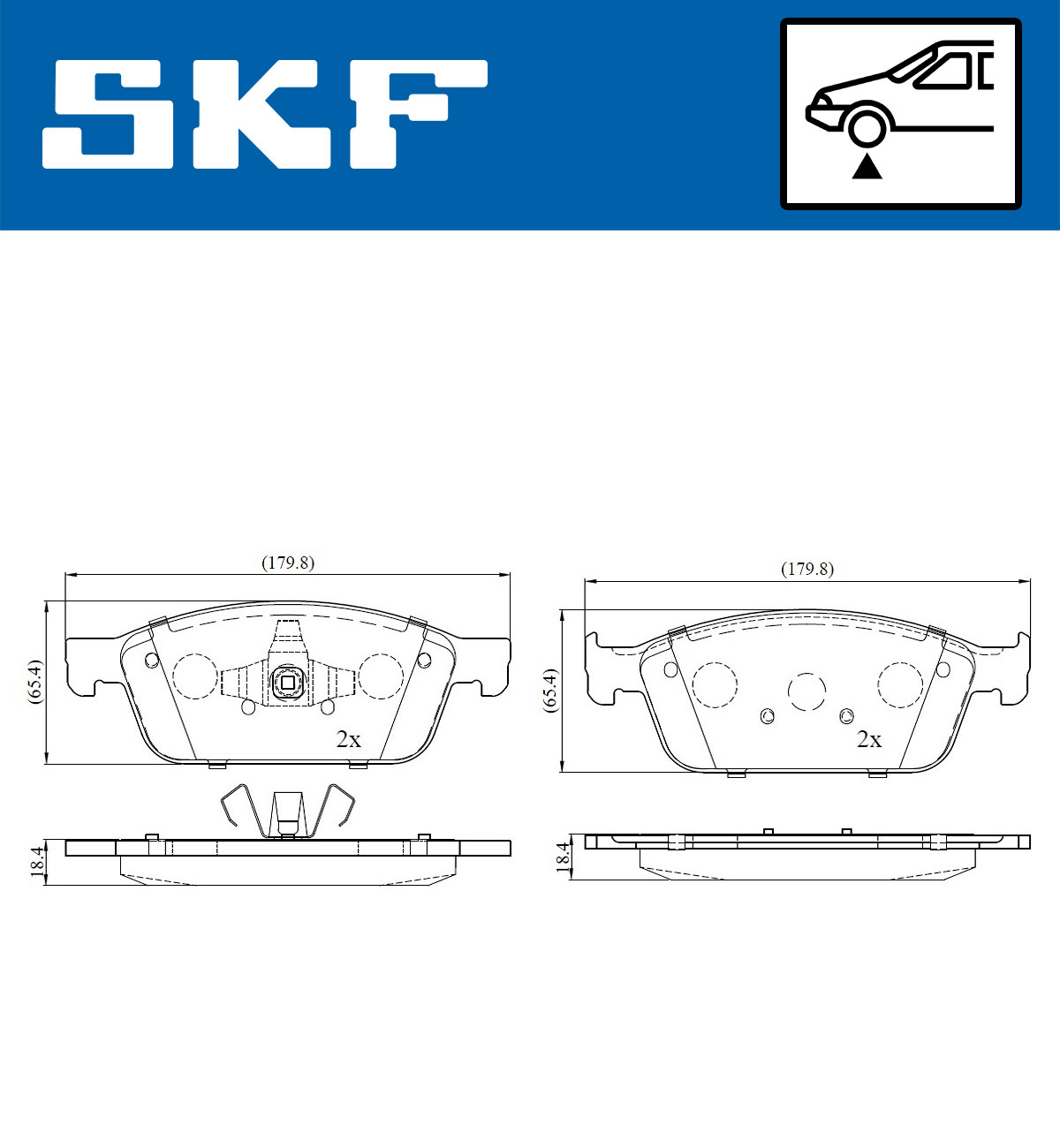 SKF Bremseklodser vkbp80151 for FORD