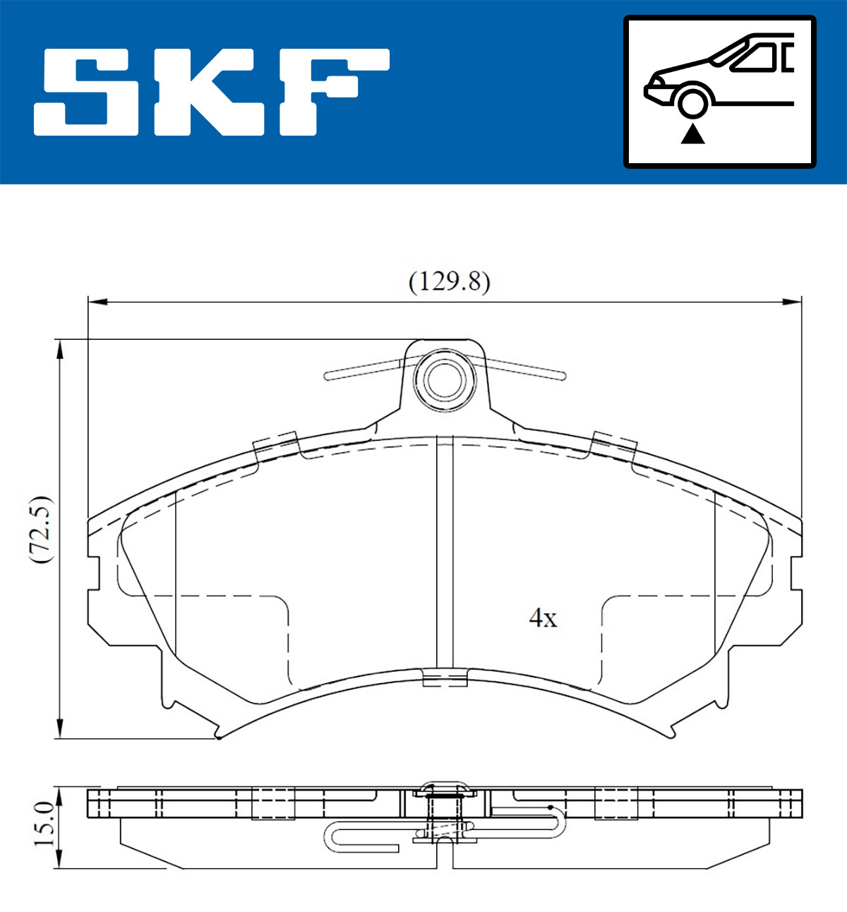 SKF Bremseklodser vkbp80575a for VOLVO MITSUBISHI PROTON