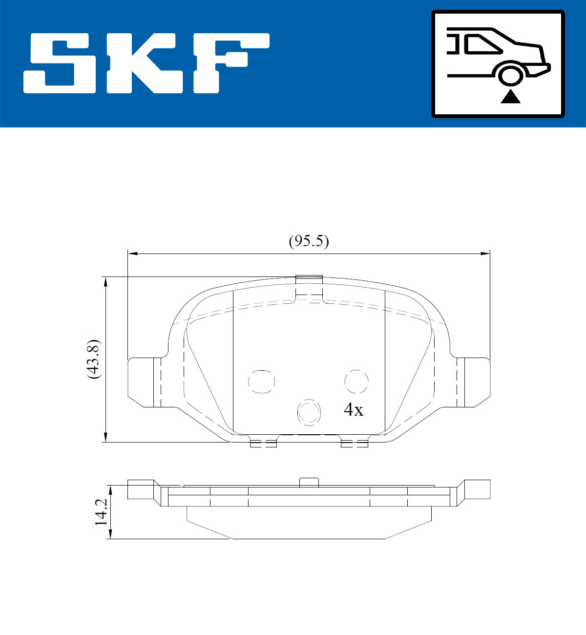 SKF Bremseklodser vkbp90414 for LANCIA ABARTH FIAT CITROËN LADA