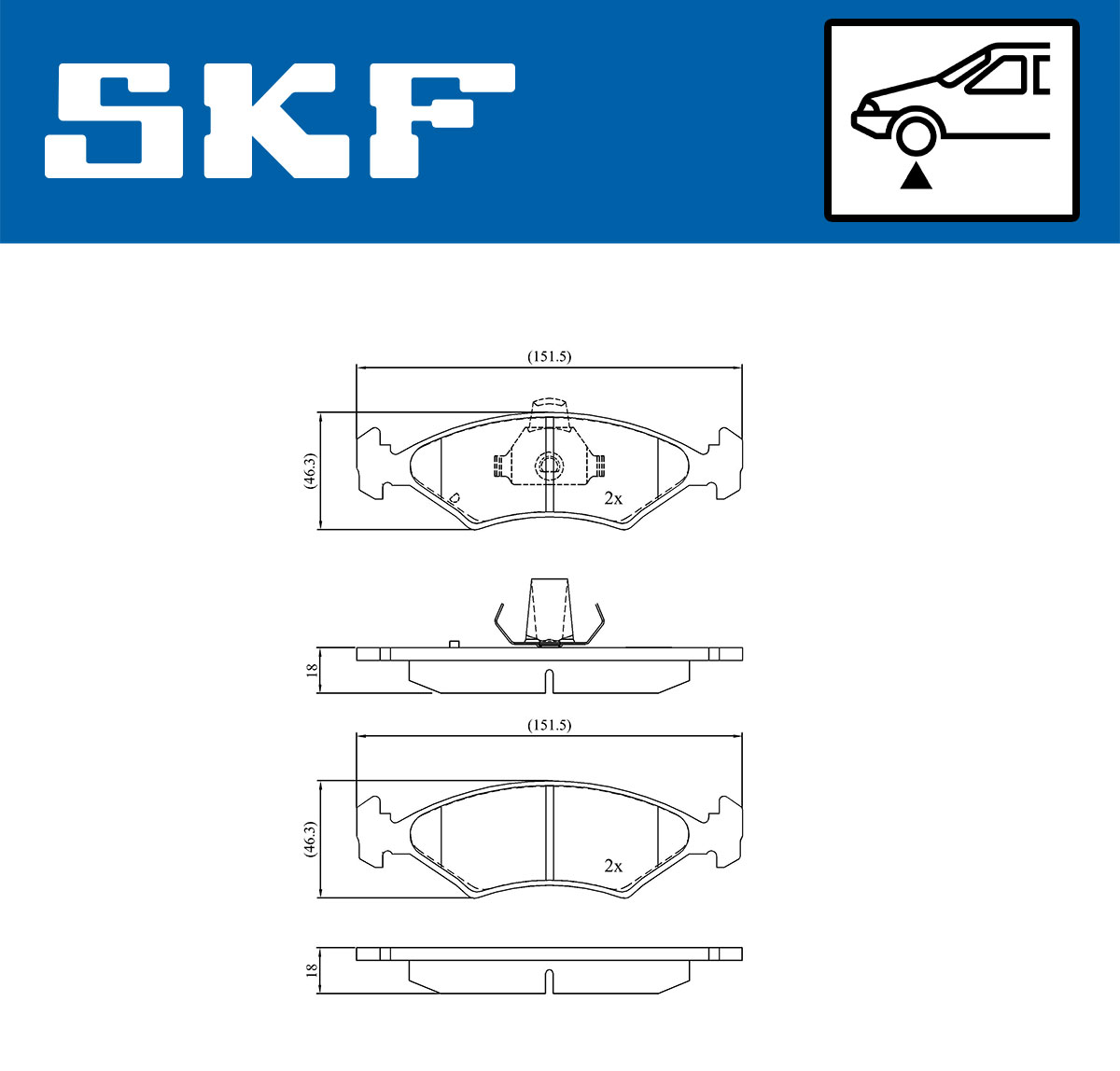 SKF Bremseklodser vkbp80602 for FORD MAZDA