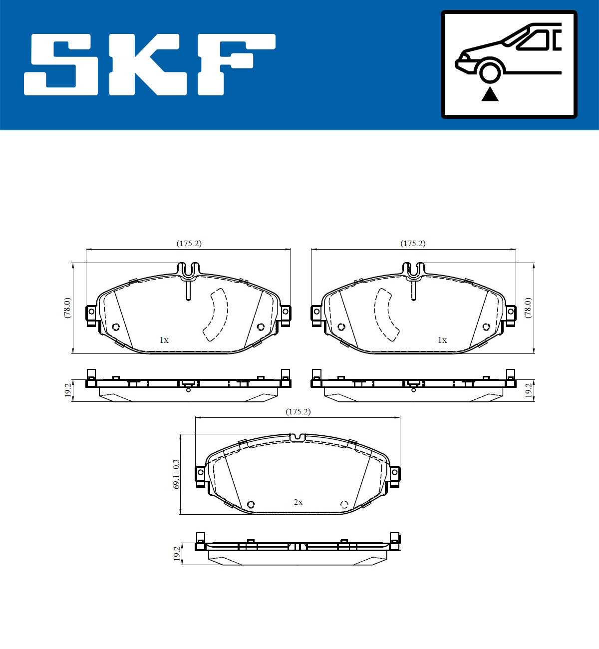 SKF Bremseklodser vkbp80530 for MERCEDES-BENZ
