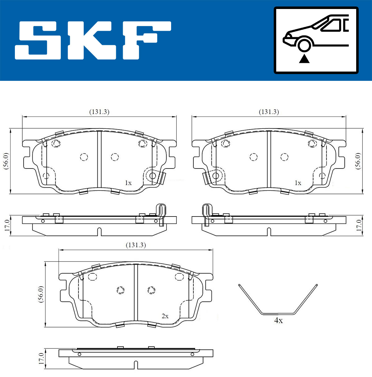 SKF Bremseklodser vkbp80619a for MAZDA