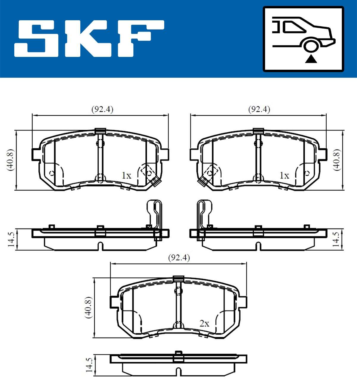 SKF Bremseklodser vkbp90276a for HYUNDAI KIA