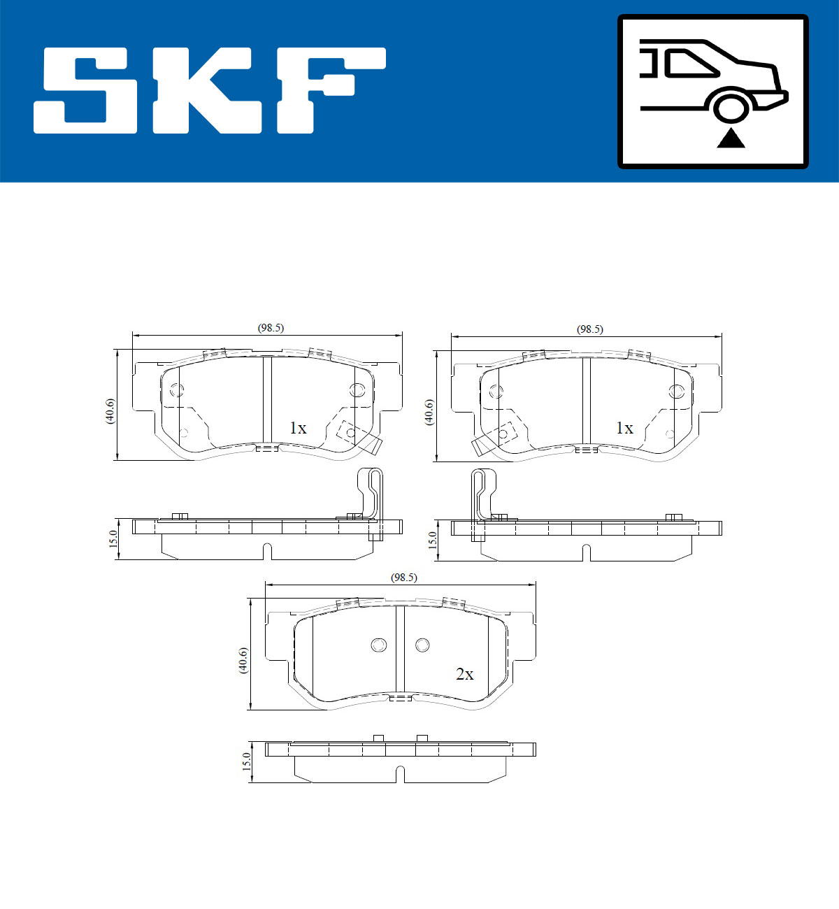 SKF Bremseklodser vkbp90340a for HYUNDAI KIA