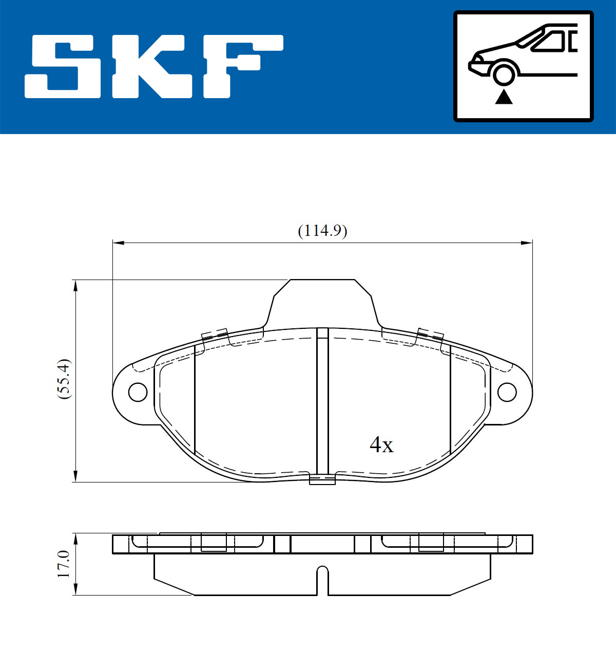 SKF Bremseklodser vkbp80284e for FORD