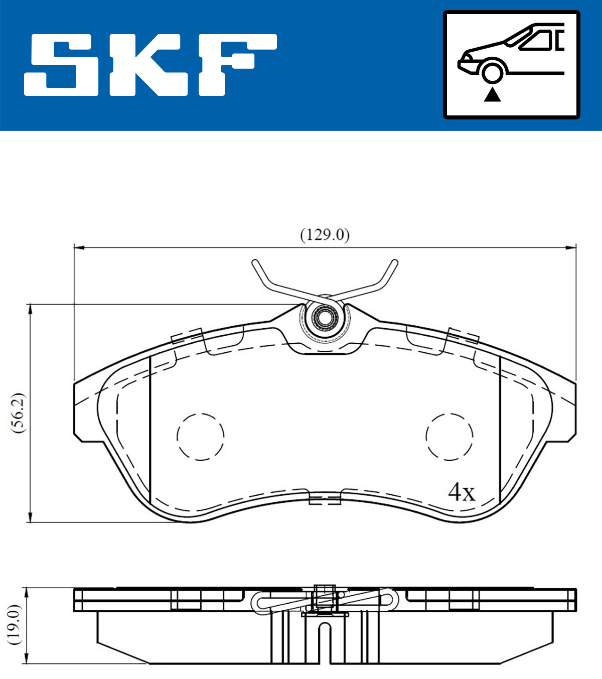 SKF Bremseklodser vkbp80344 for CITROËN