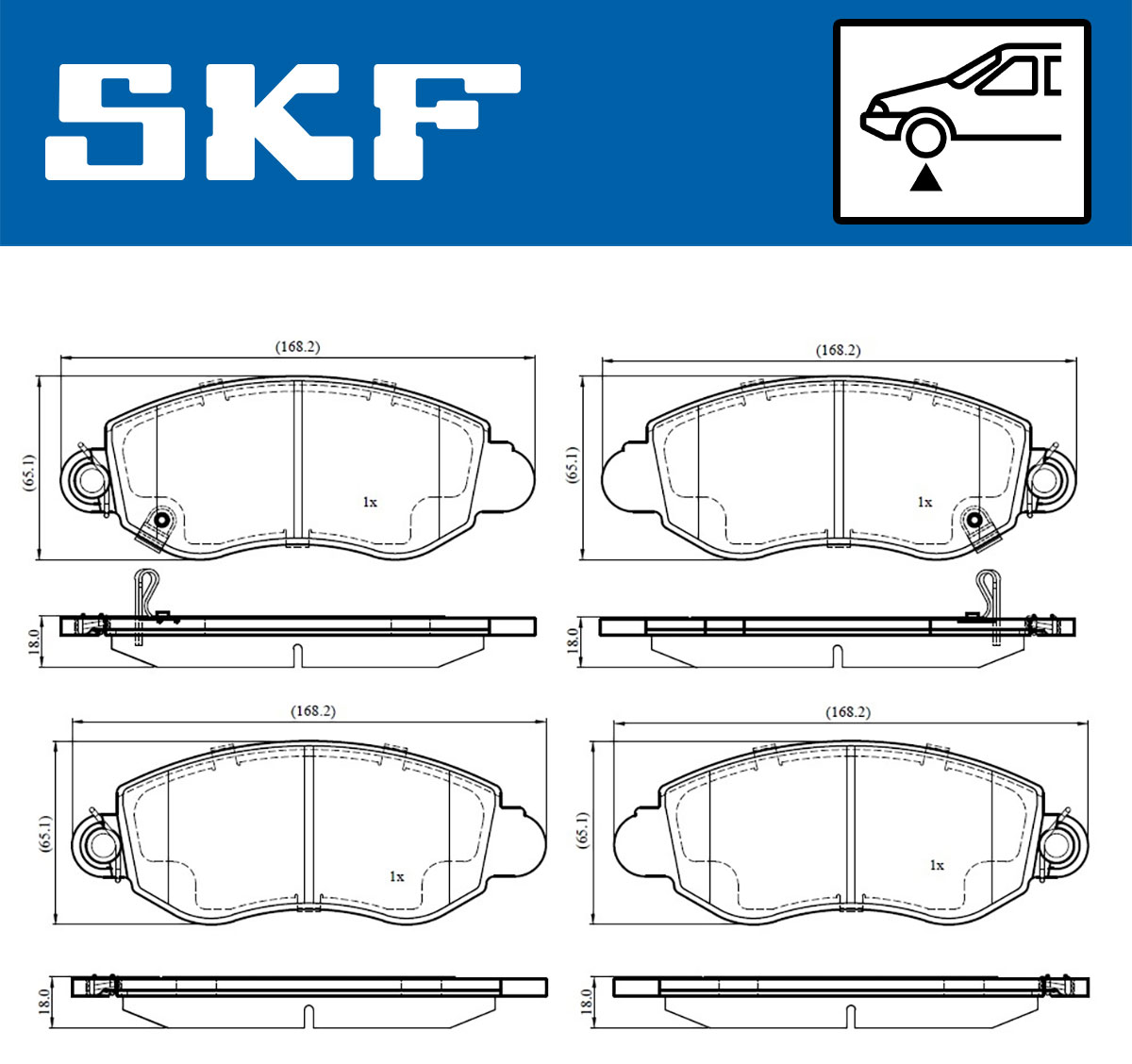 SKF Bremseklodser vkbp80489a for FORD