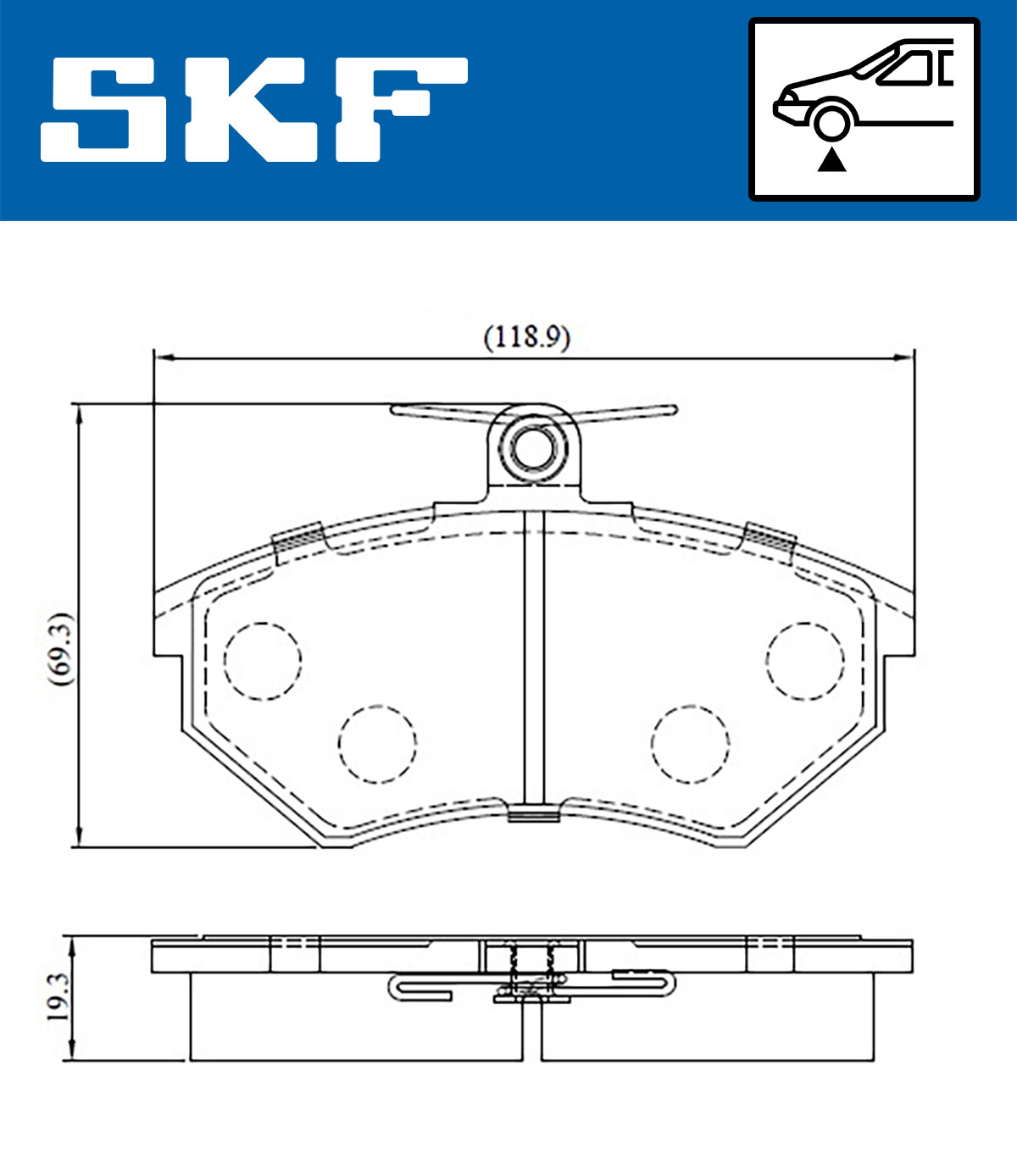 SKF Bremseklodser vkbp80598 for SEAT VW AUDI CHERY