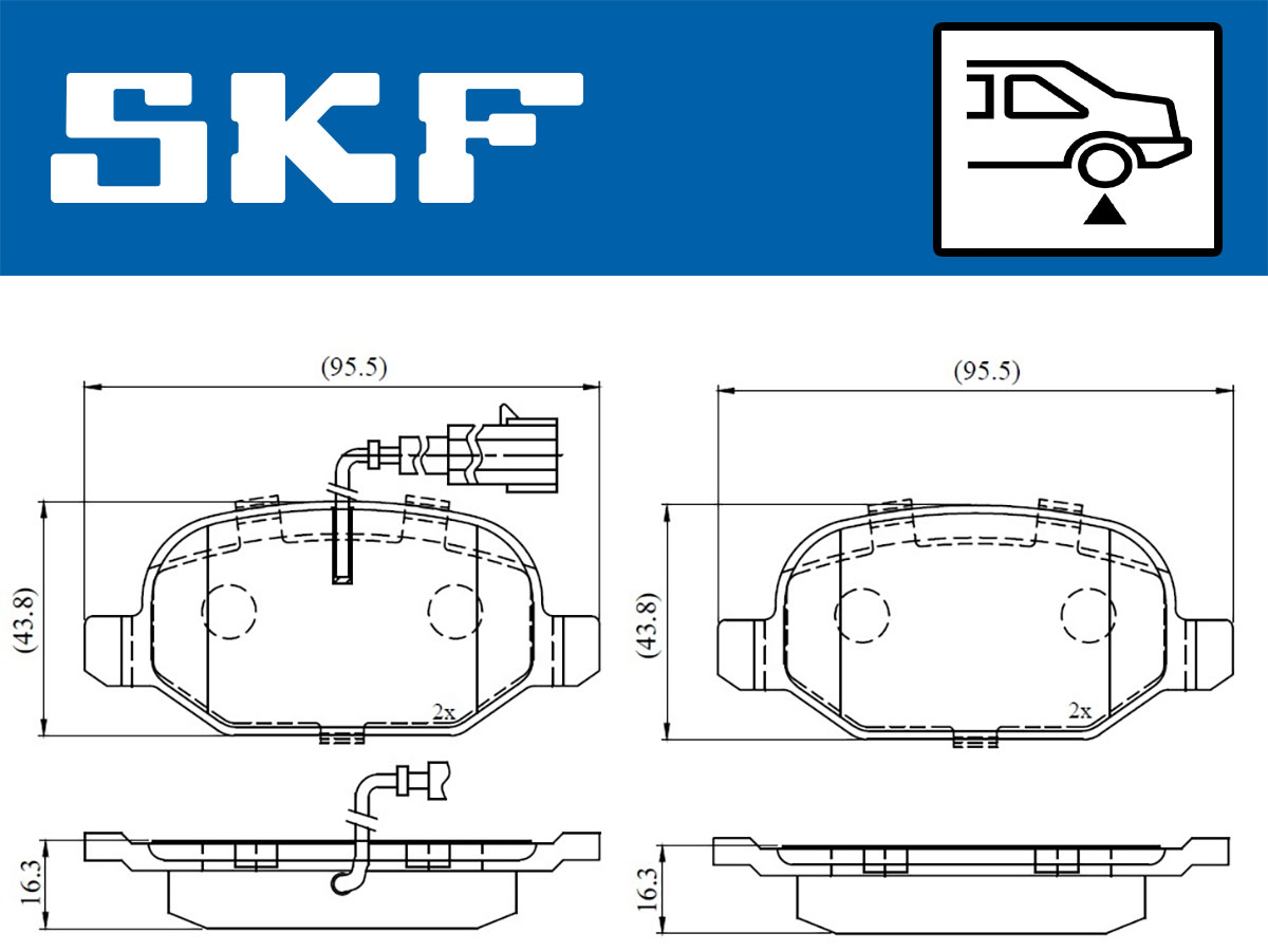 SKF Bremseklodser vkbp90398e for ALFA ROMEO FIAT