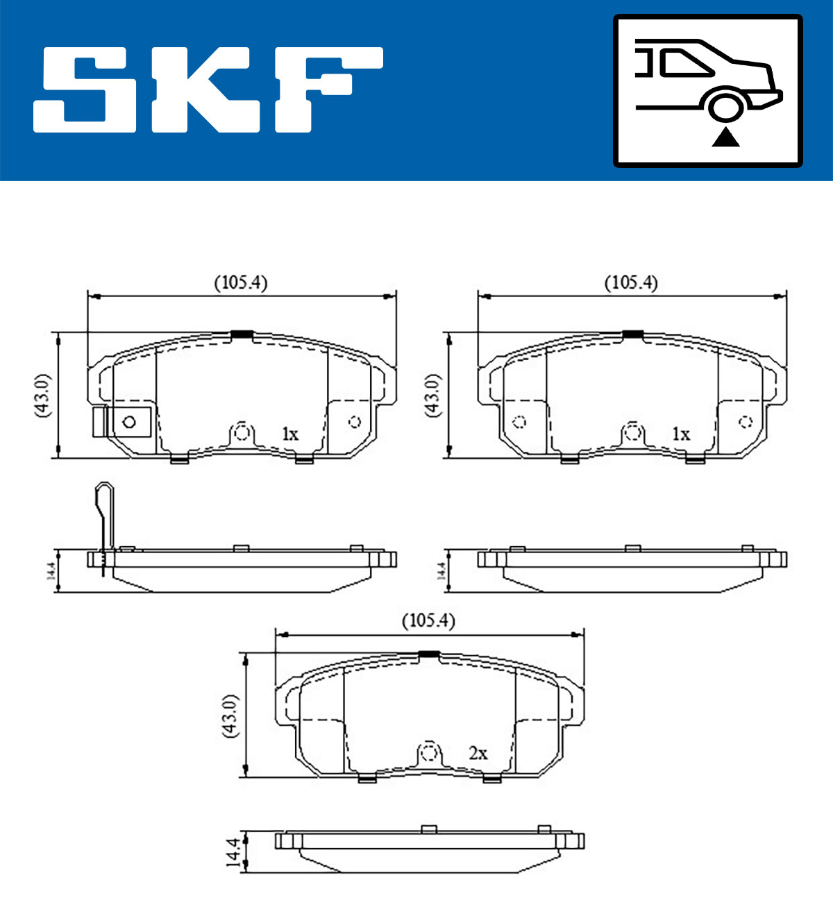SKF Bremseklodser vkbp90620a for MAZDA INFINITI SUZUKI