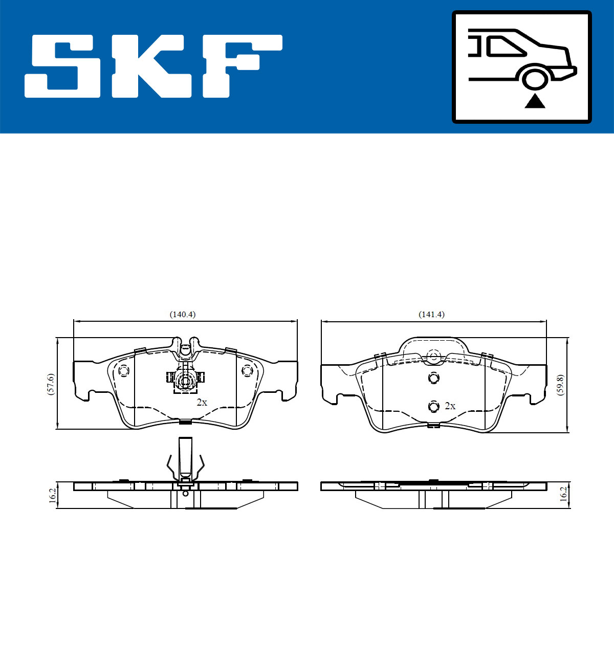 SKF Bremseklodser vkbp90065 for MERCEDES-BENZ