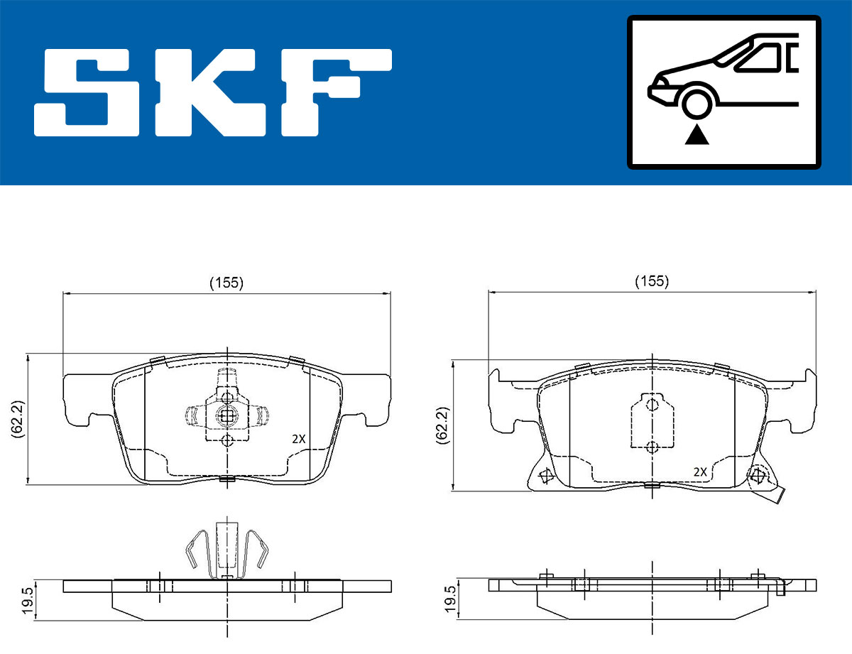 SKF Bremseklodser vkbp80409a for VAUXHALL OPEL