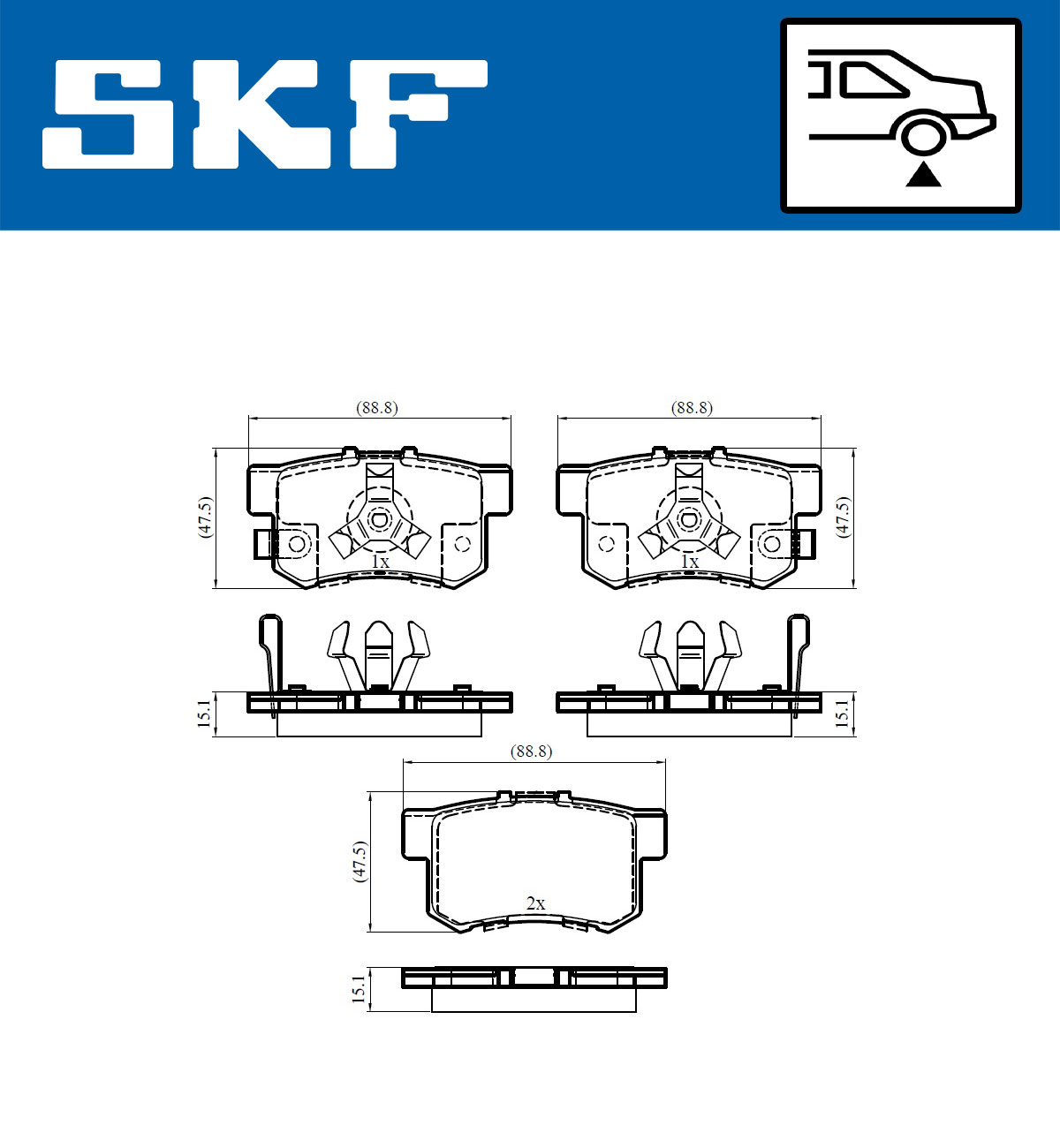 SKF Bremseklodser vkbp90397a for HONDA ACURA