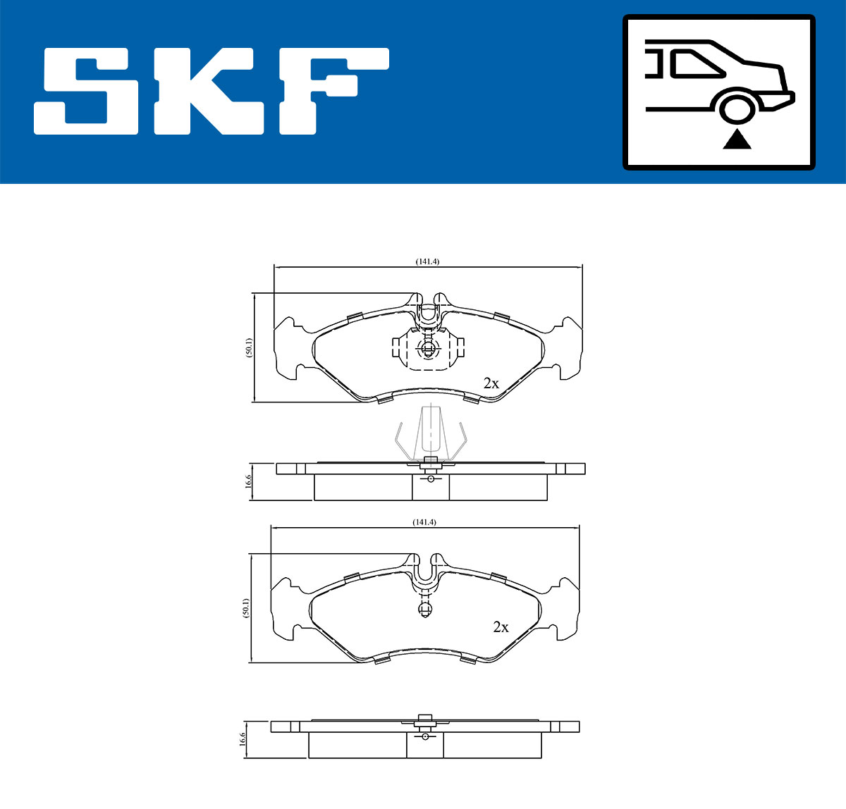 SKF Bremseklodser vkbp90485 for MERCEDES-BENZ VW