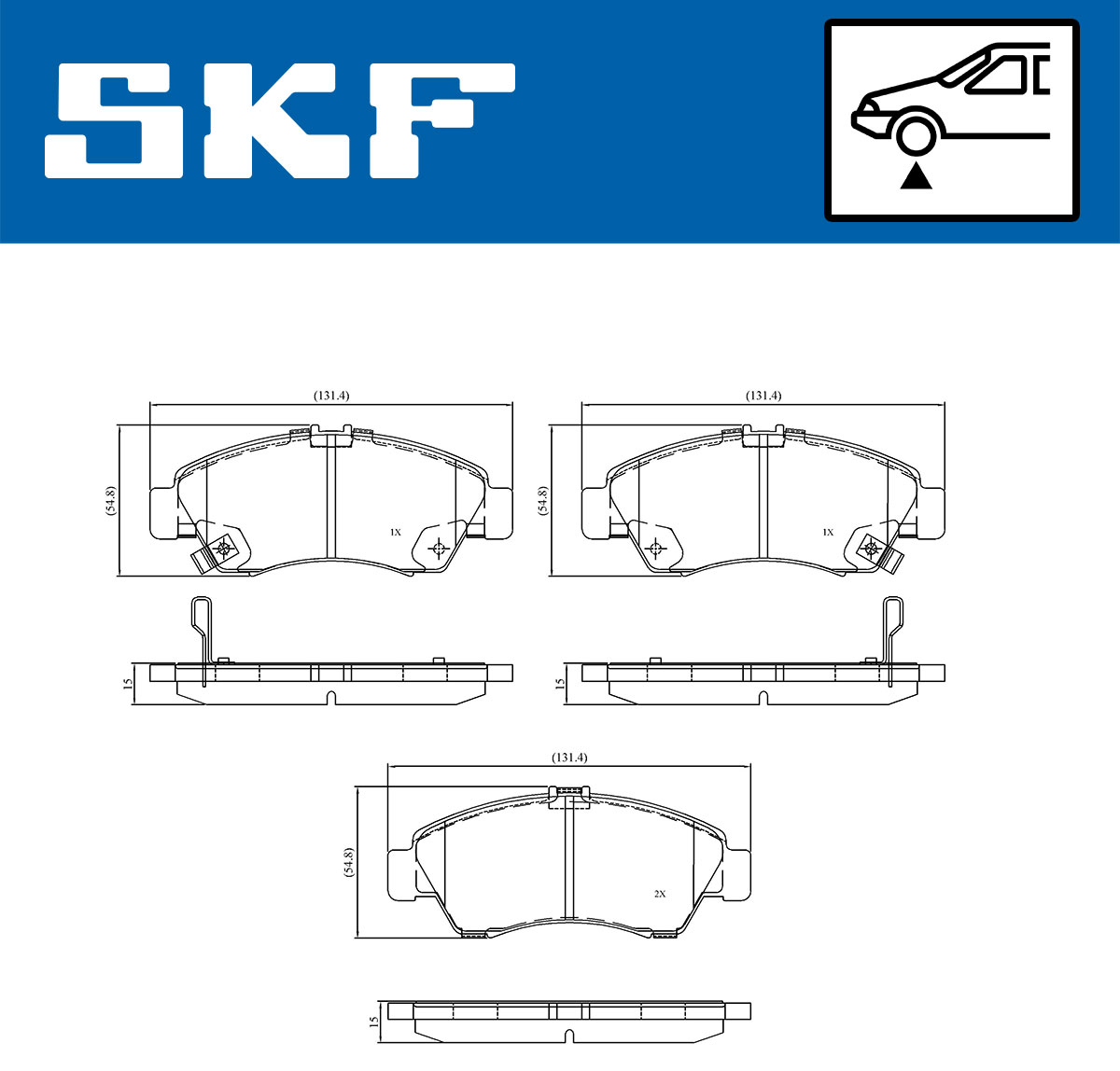SKF Bremseklodser vkbp80521a for HONDA