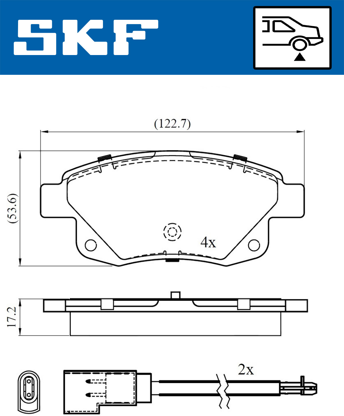 SKF Bremseklodser vkbp90077e for FORD