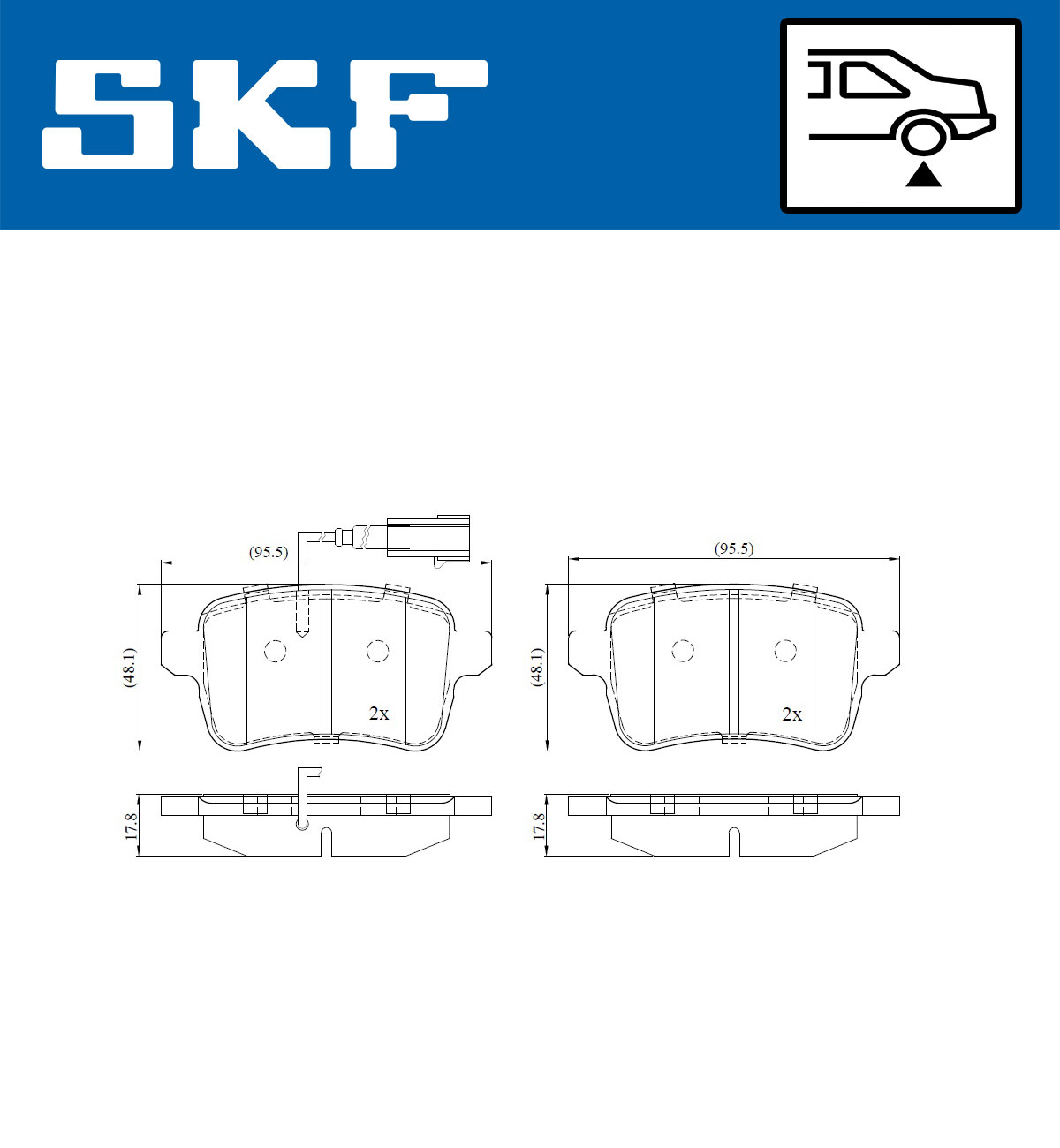 SKF Bremseklodser vkbp90274e for FIAT