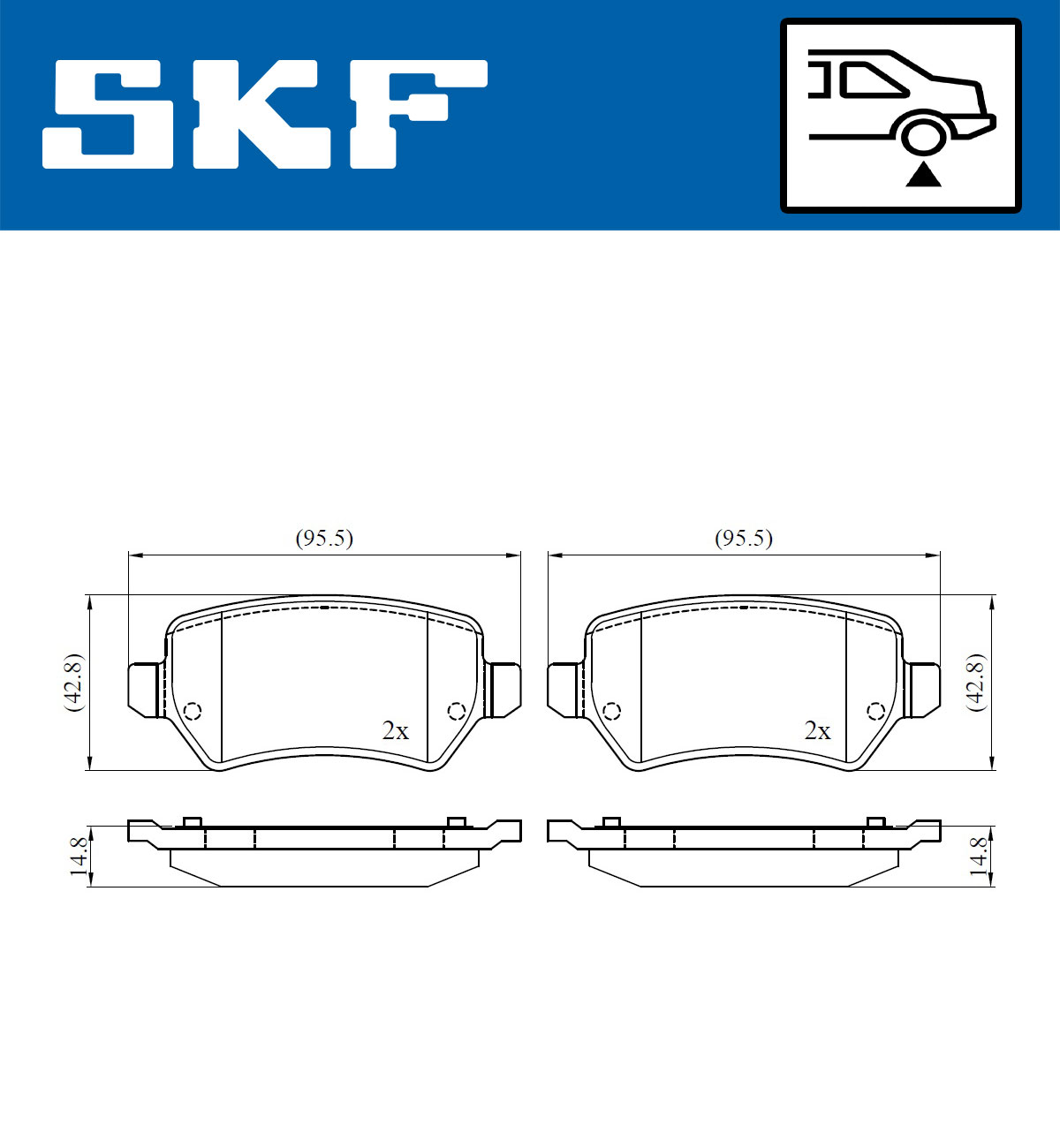 SKF Bremseklodser vkbp90453 for VAUXHALL