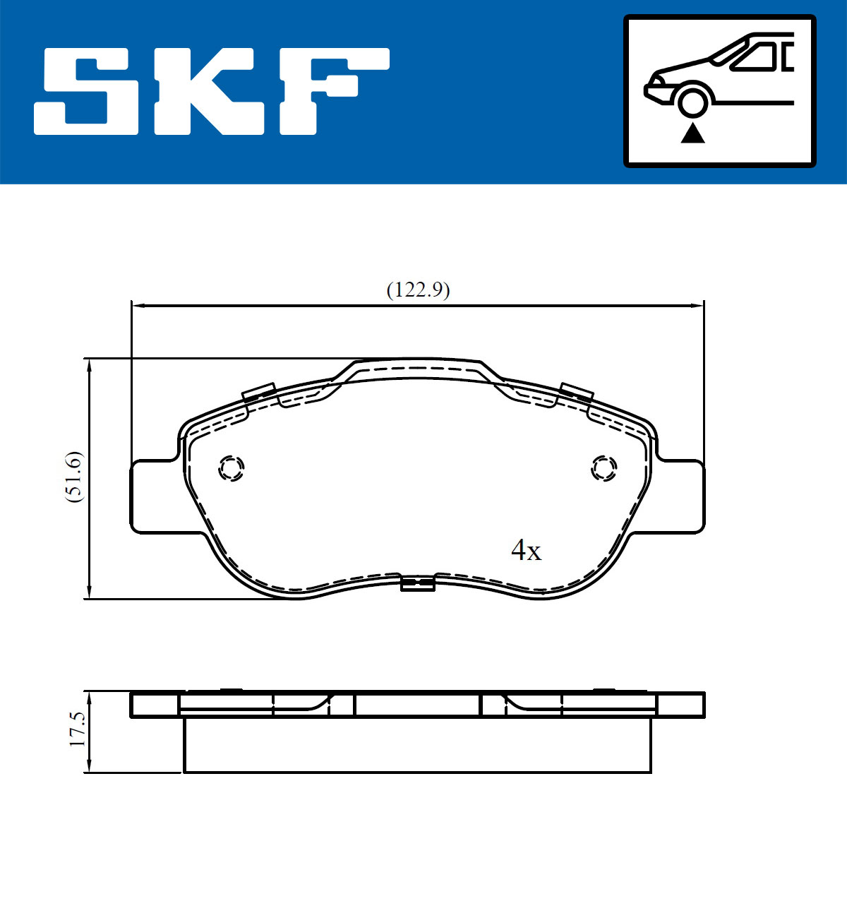 SKF Bremseklodser vkbp80677 for FIAT