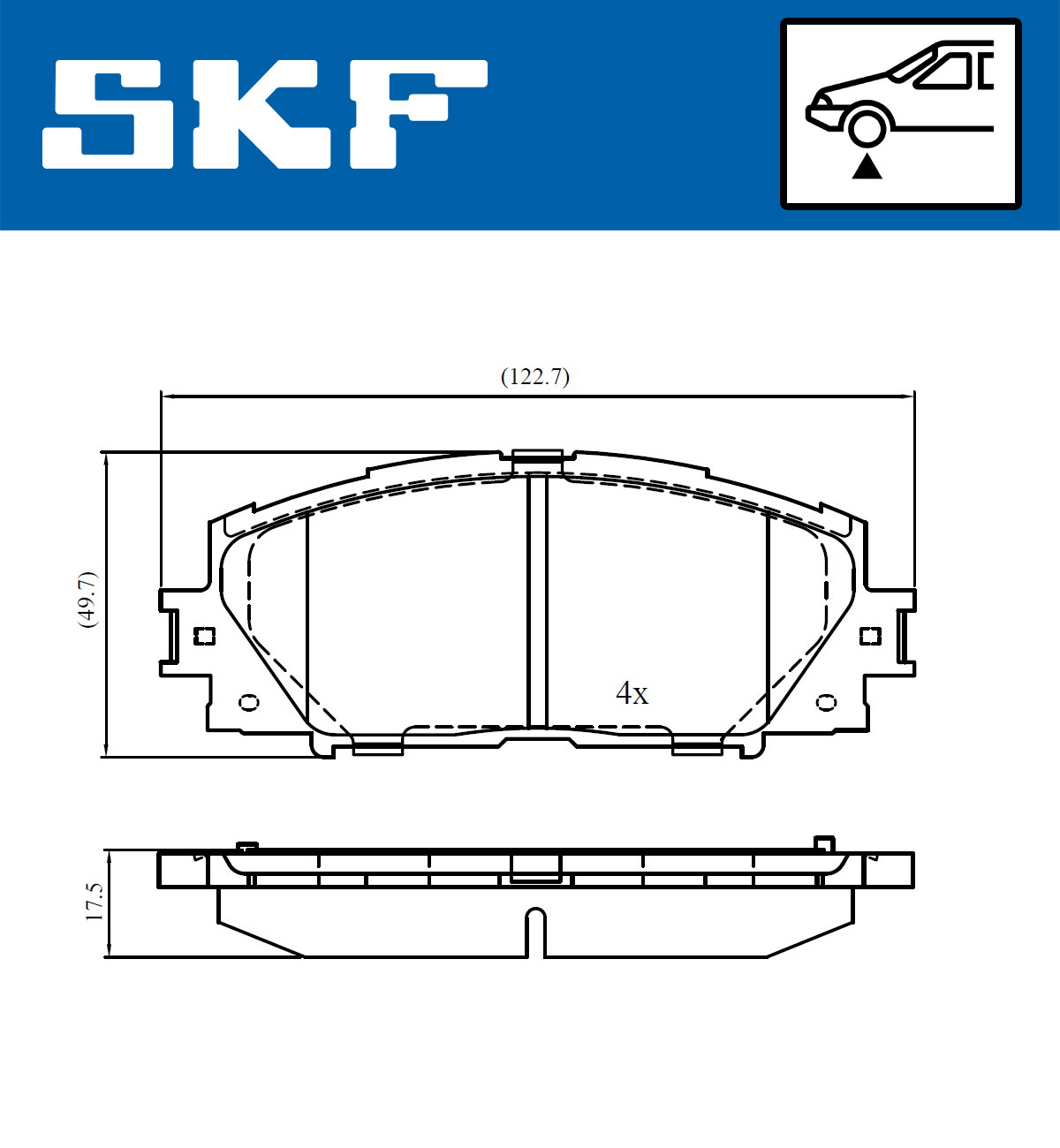 SKF Bremseklodser vkbp80680 for TOYOTA
