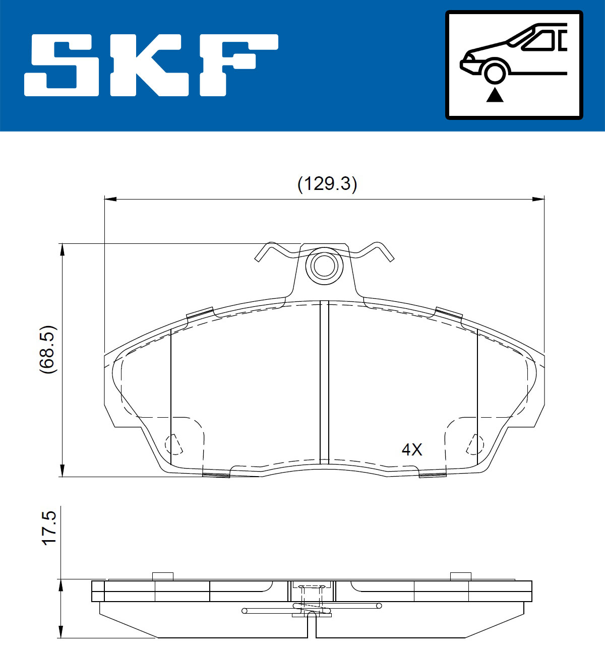 SKF Bremseklodser vkbp80711 for LAND ROVER