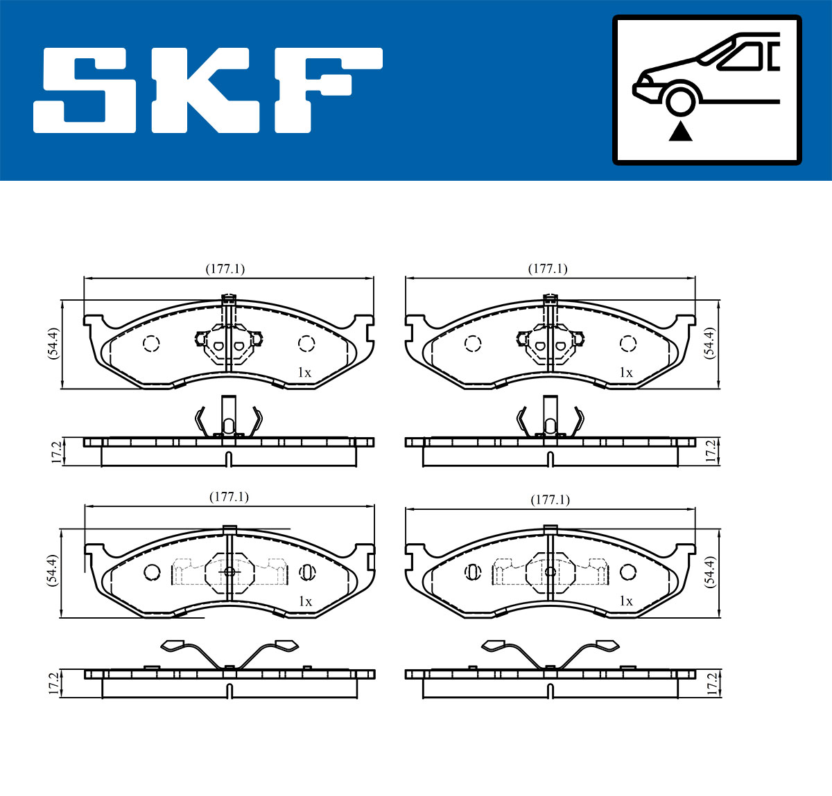 SKF Bremseklodser vkbp80741 for JEEP KIA