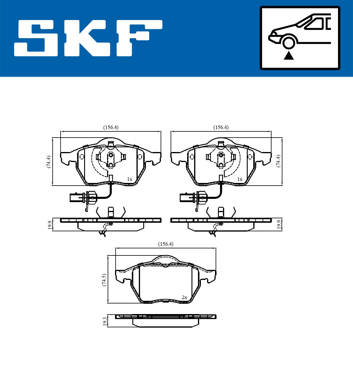 SKF Bremseklodser vkbp80749e for FORD SKODA VW