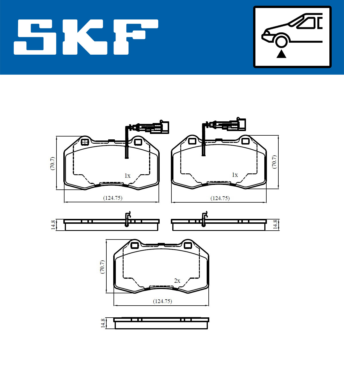 SKF Bremseklodser vkbp80759e for FIAT ABARTH ALFA ROMEO